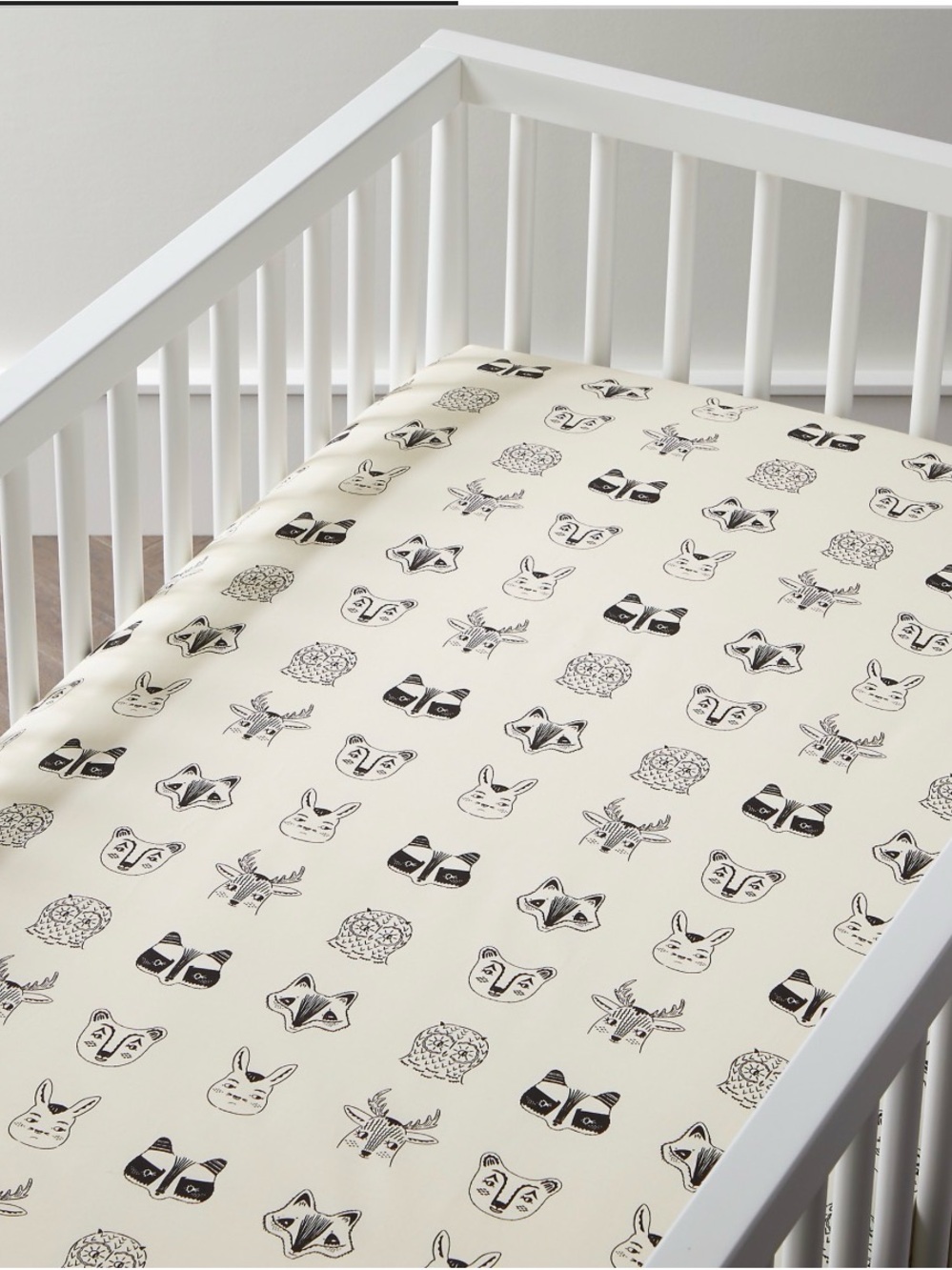 Stay Cool Roxy Marj Woodland Animal 100% Organic Cotton Baby Crib Fitted Sheet